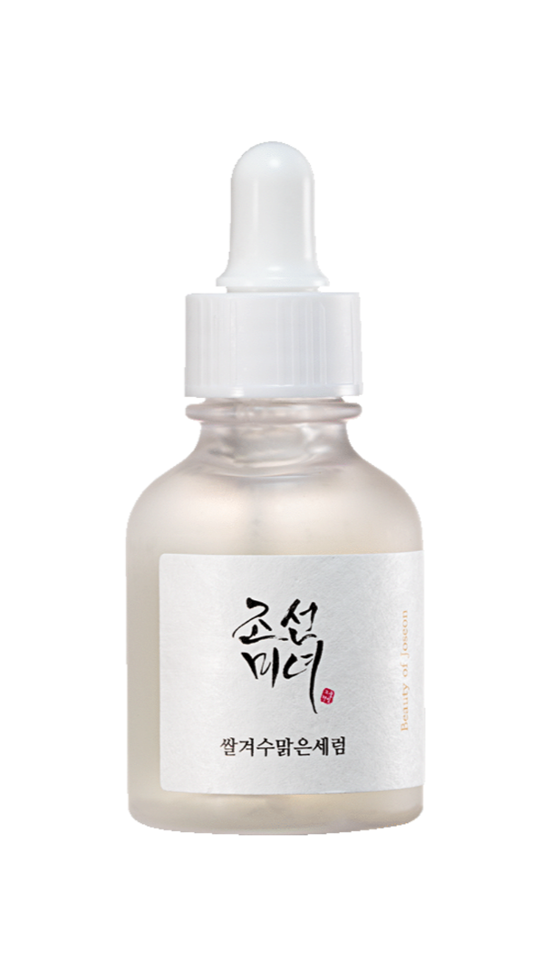 Skincare serum bottle with dropper on a white background