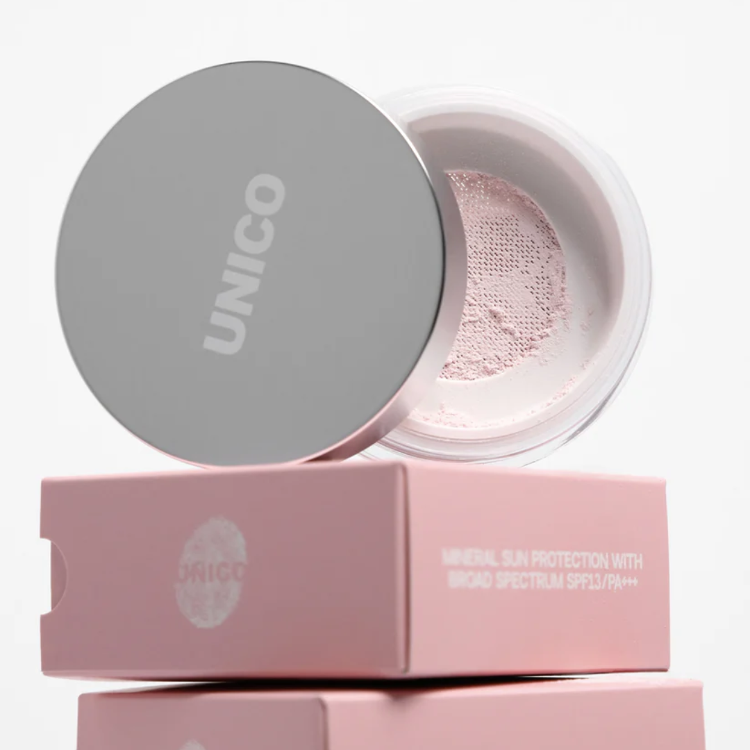 Рожева фінішна пудра для обличчя з SPF13/PA+++ PINK SETTING&FINISHING POWDER, Unico