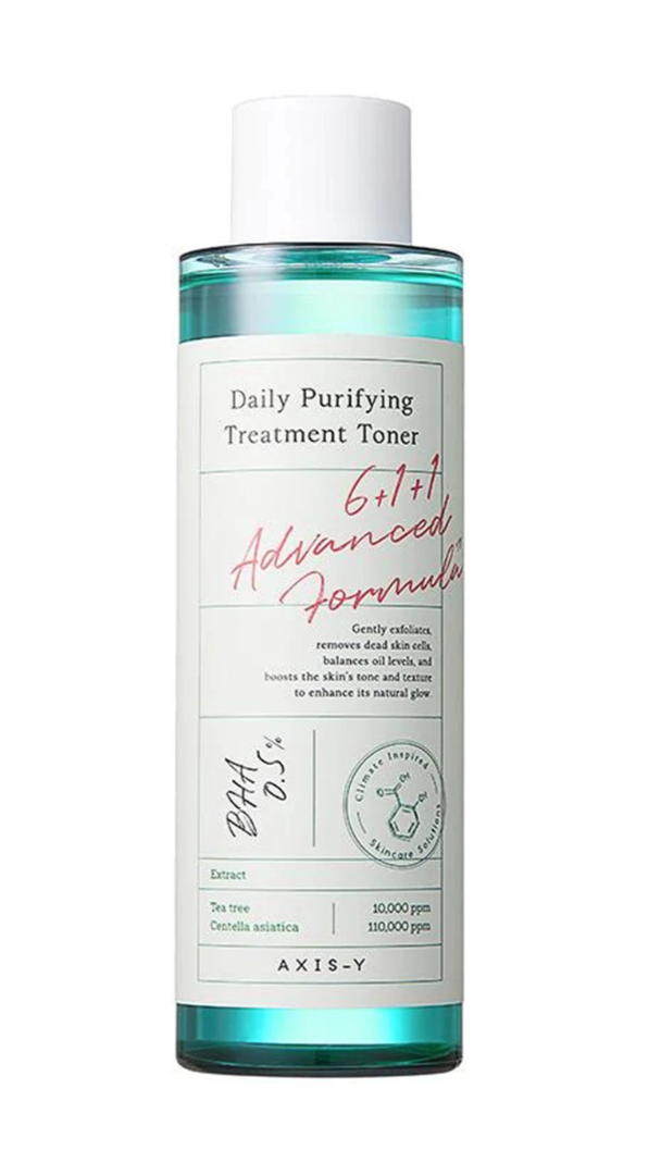 Bottle of AXIS-Y Daily Purifying Treatment Toner on a white background