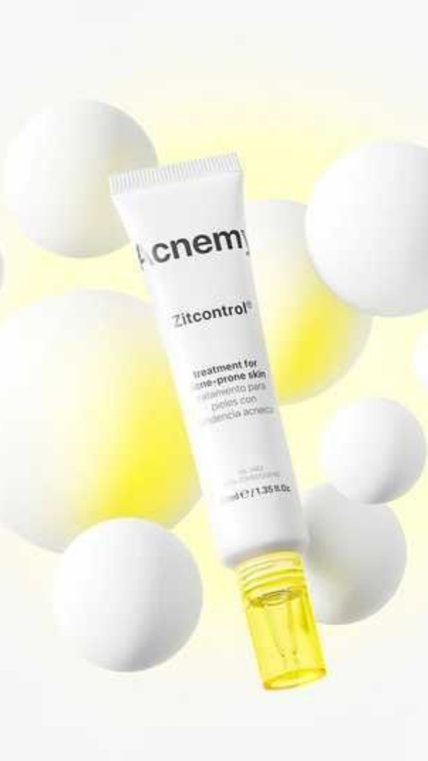 Cetaphil skincare product on a light yellow background with white spheres
