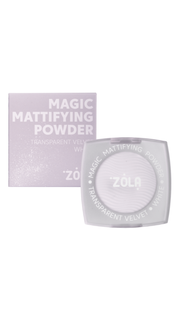 Zola Magic Mattifying Powder packaging on a white background