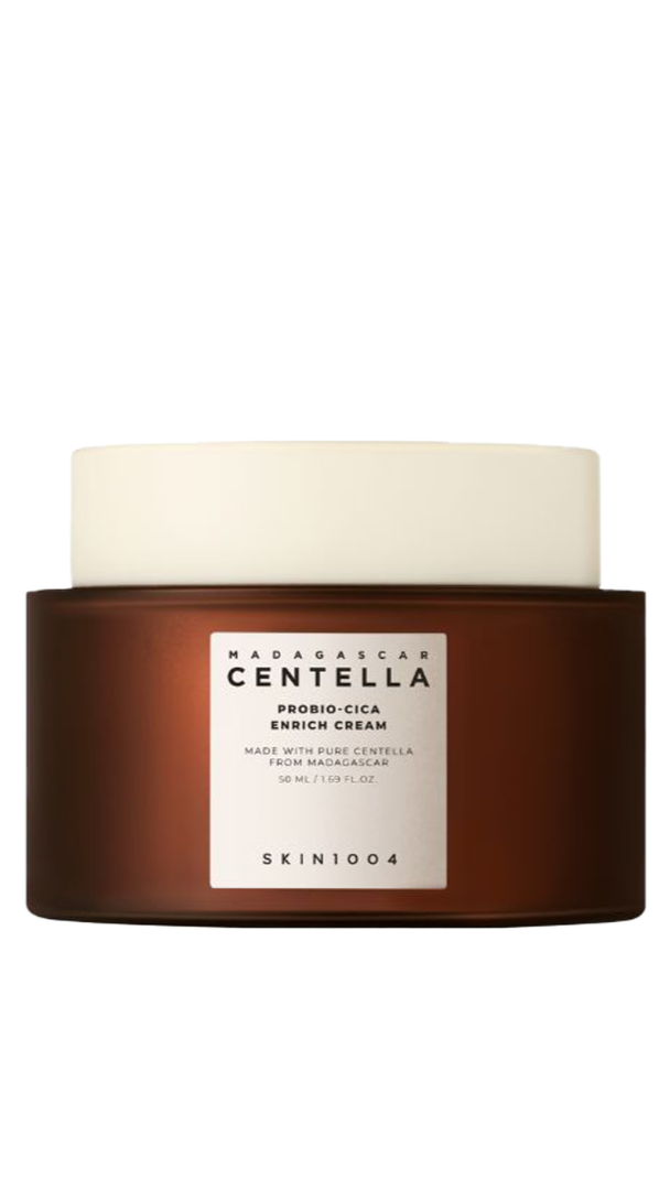 Skincare jar with a white lid on a white background