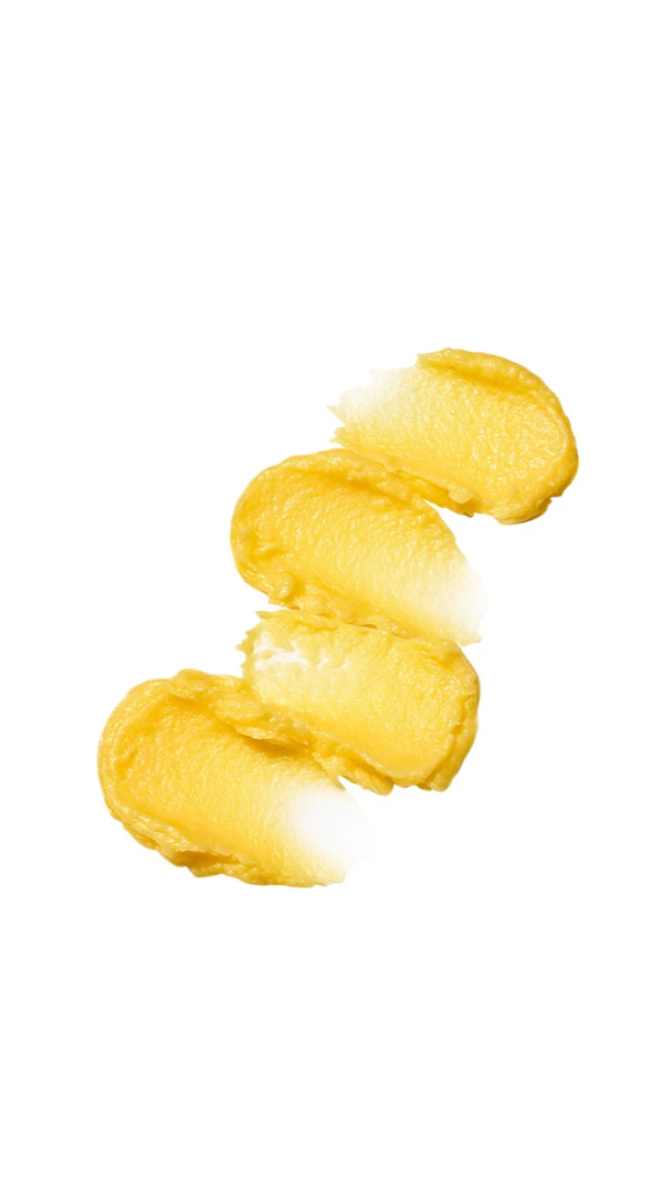 Three yellow chips on a white background