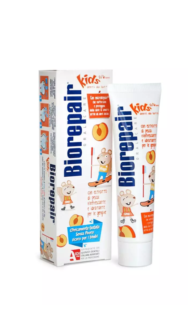 Biorepair kids tube and packaging on a white background