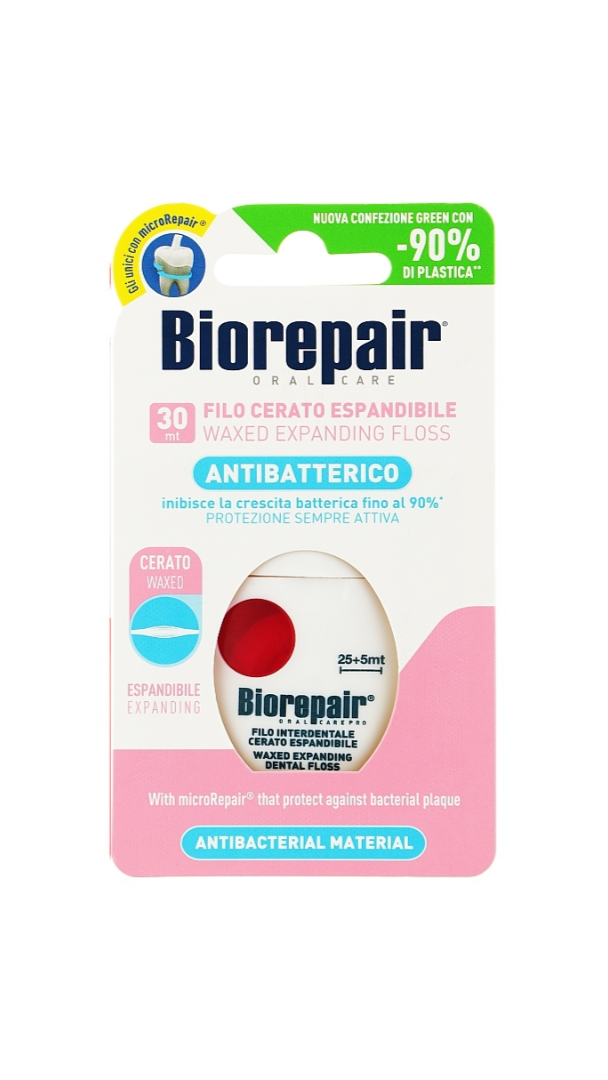 Biorepair dental floss packaging on a white background