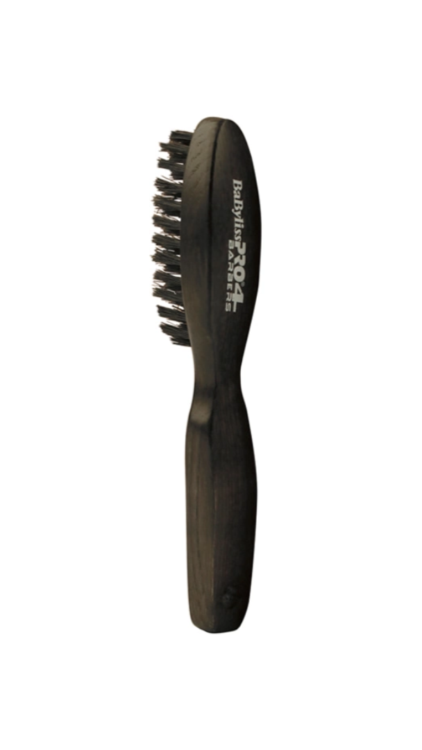 Black brush with bristles on a white background