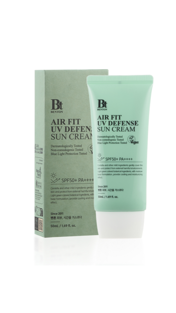 Benton Air Fit UV Defense Sun Cream packaging on a white background