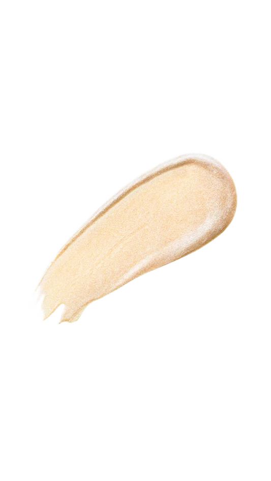 Beige makeup swatch on a white background