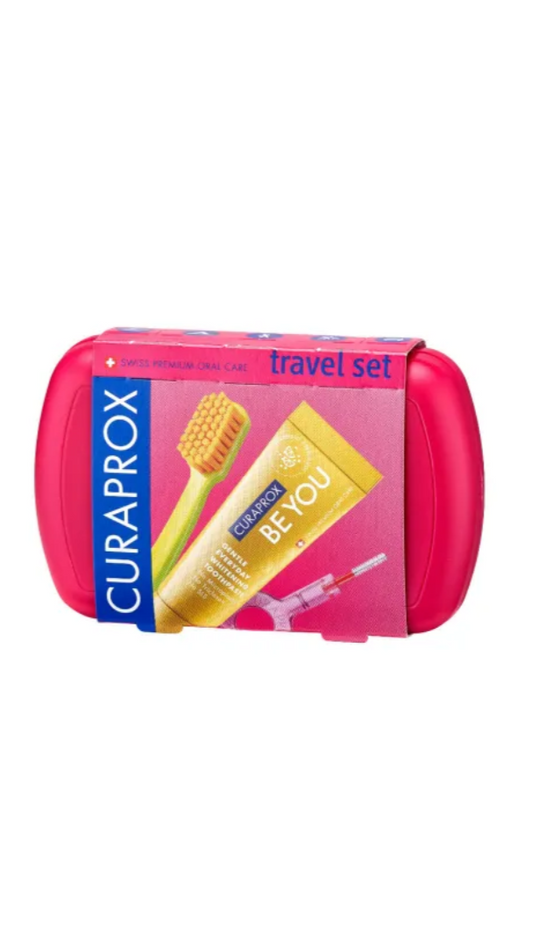 Curaprox travel set packaging on a white background