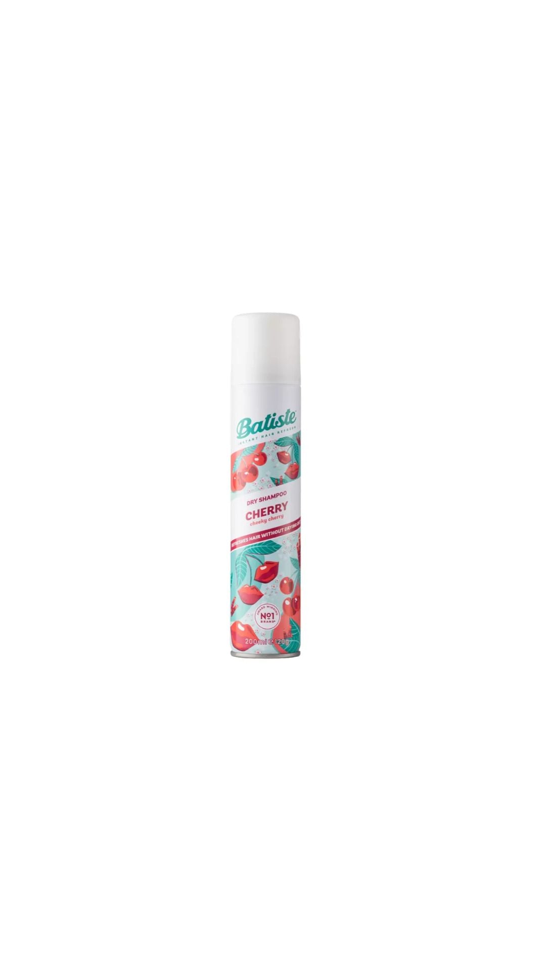 Deodorant spray can with strawberry design on a white background
