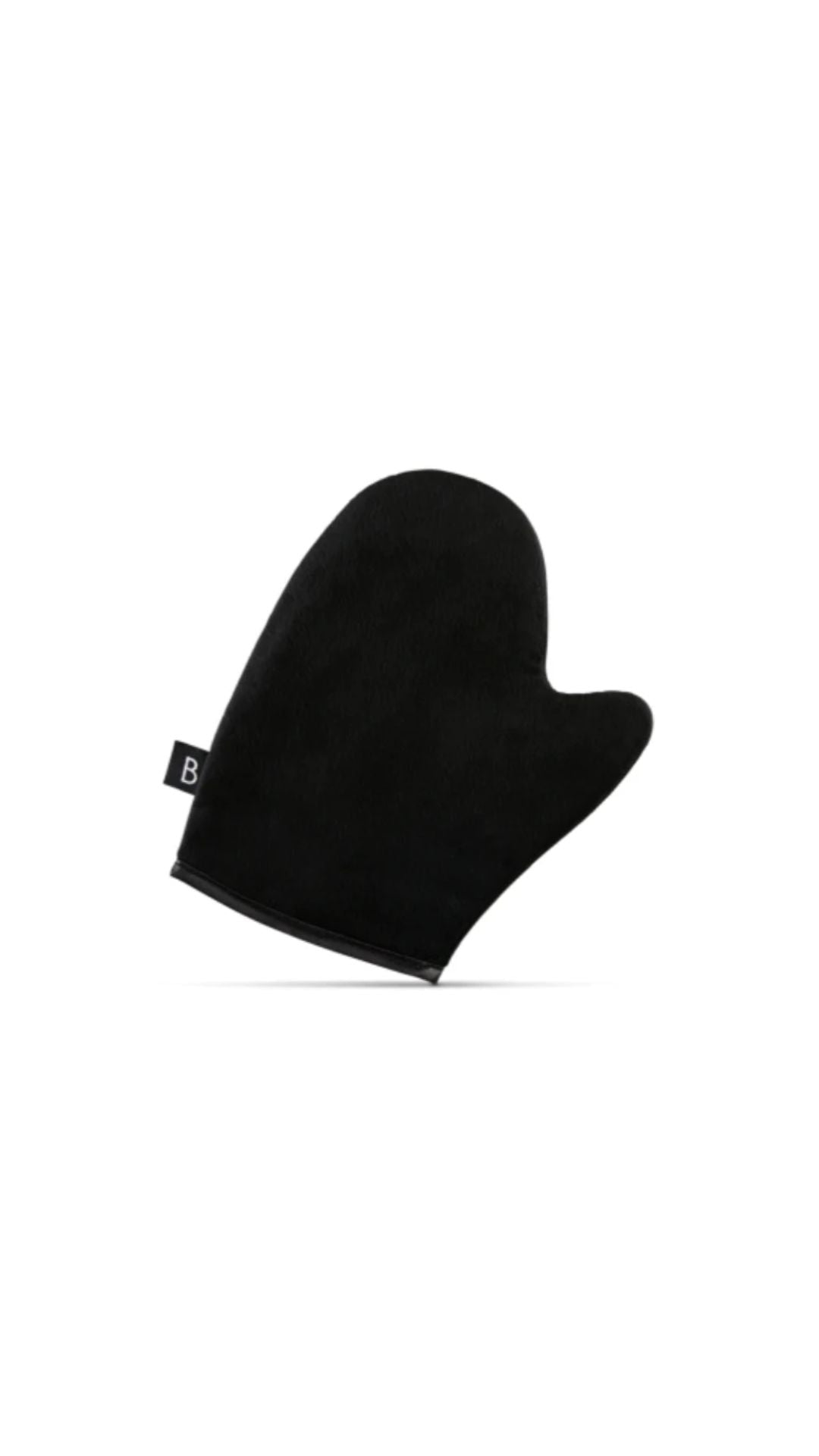 Black oven mitt on a white background