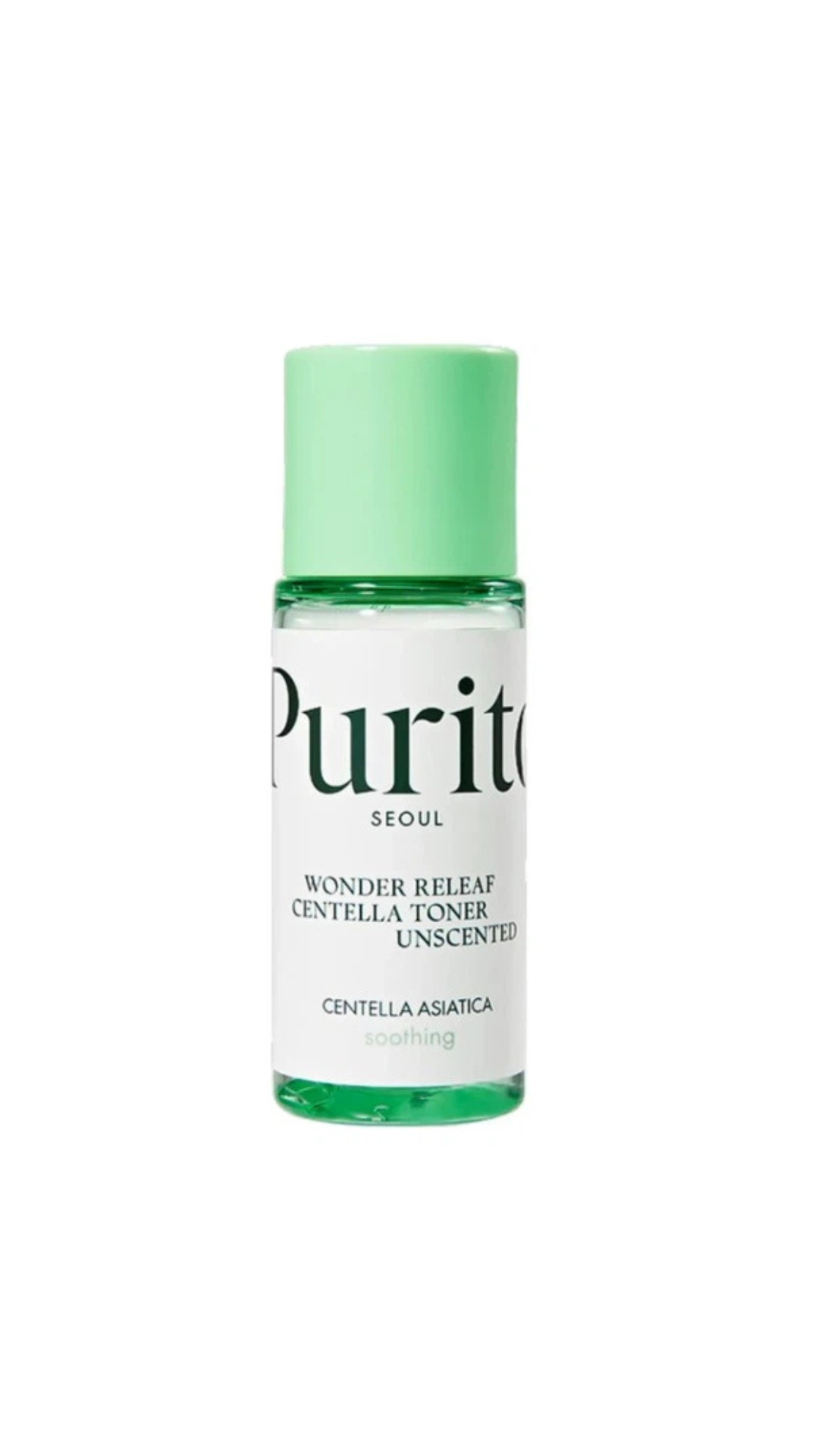 Мініатюра тонера з центеллою без олій Seoul Wonder Releaf Centella Unscented Toner 30ml, Purito
