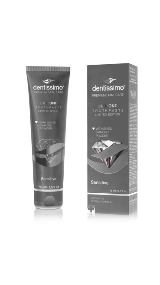 Зубна паста DIAMOND з діамантовою пудрою для чутливих зубів 75ml, Dentissimo