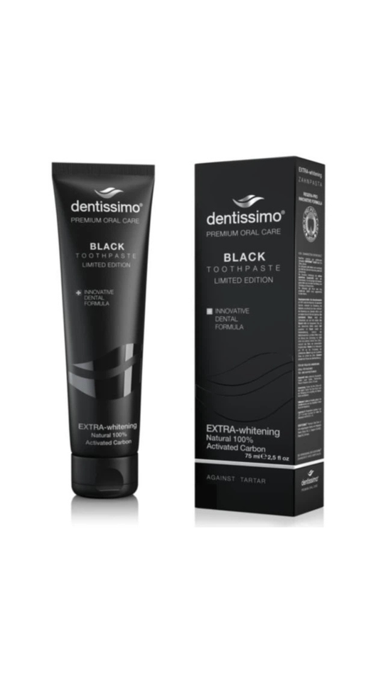 Зубна паста Екстра-Відбілювання ЧОРНА EXTRA-WHITENING BLACK 75ml, Dentissimo