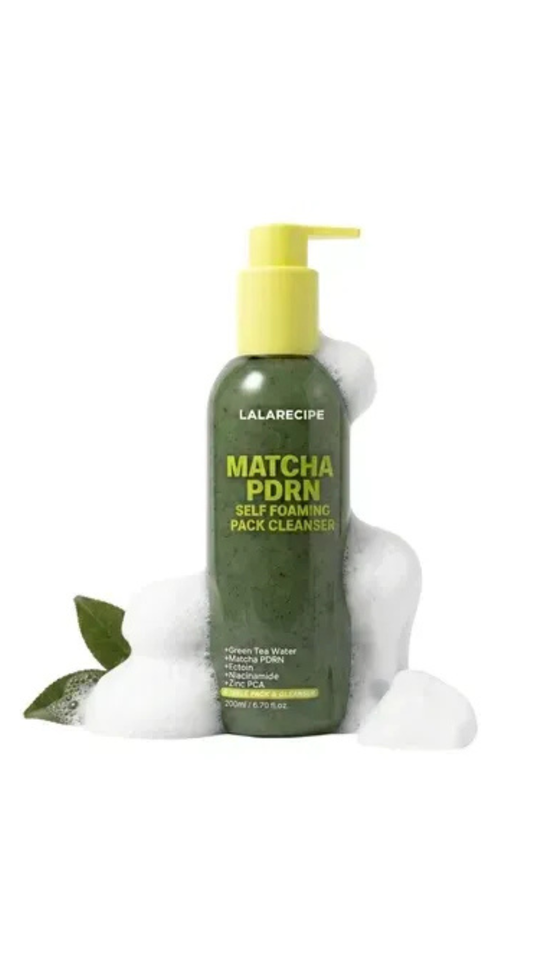 Пінка для вмивання з Matcha PDRN комплексом 200ml, Lalarecipe