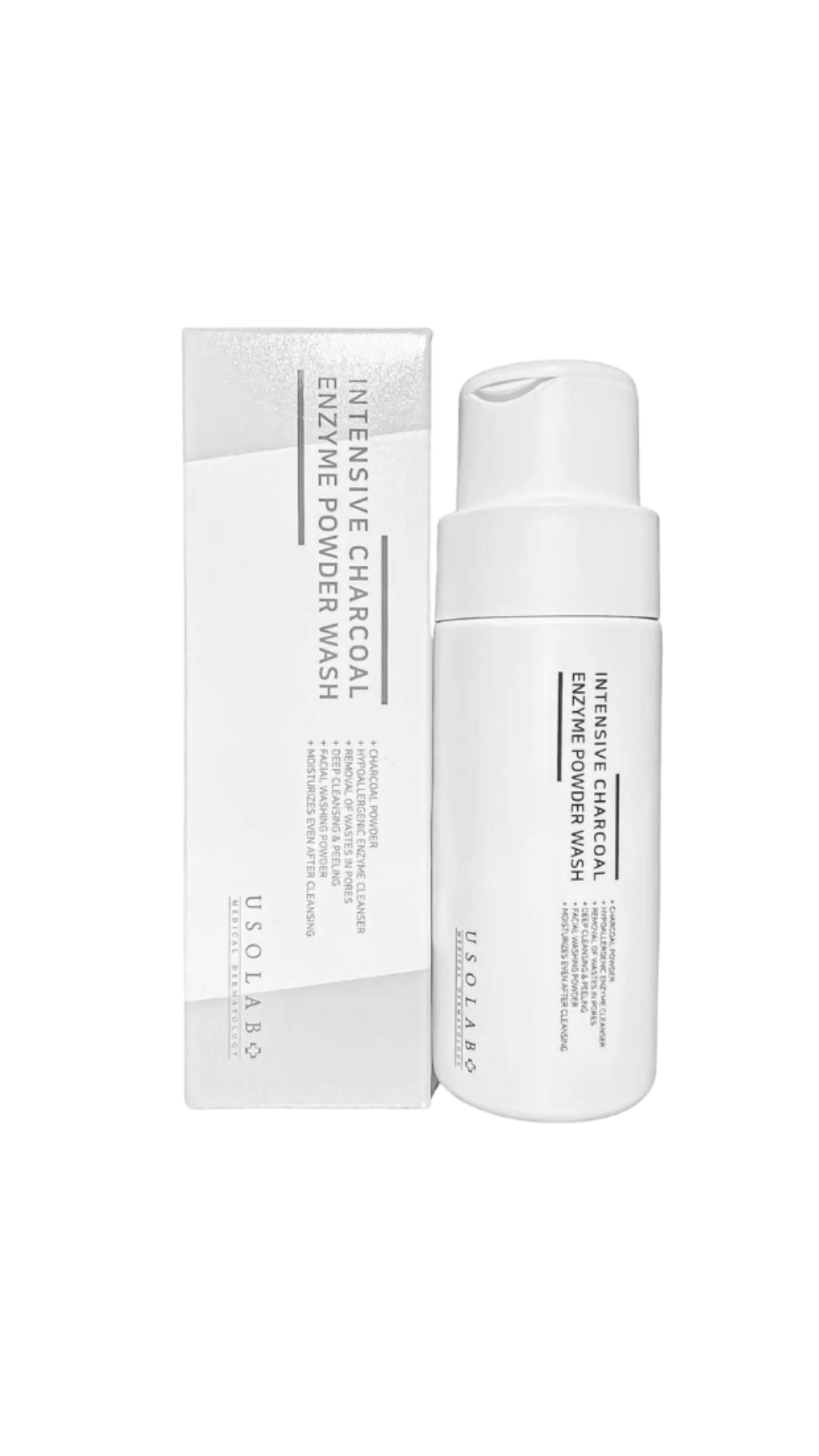 Ензимна пудра для вмивання з деревним вугіллям 50g Intensive Charcoal Enzyme Powder Wash, USOLAB
