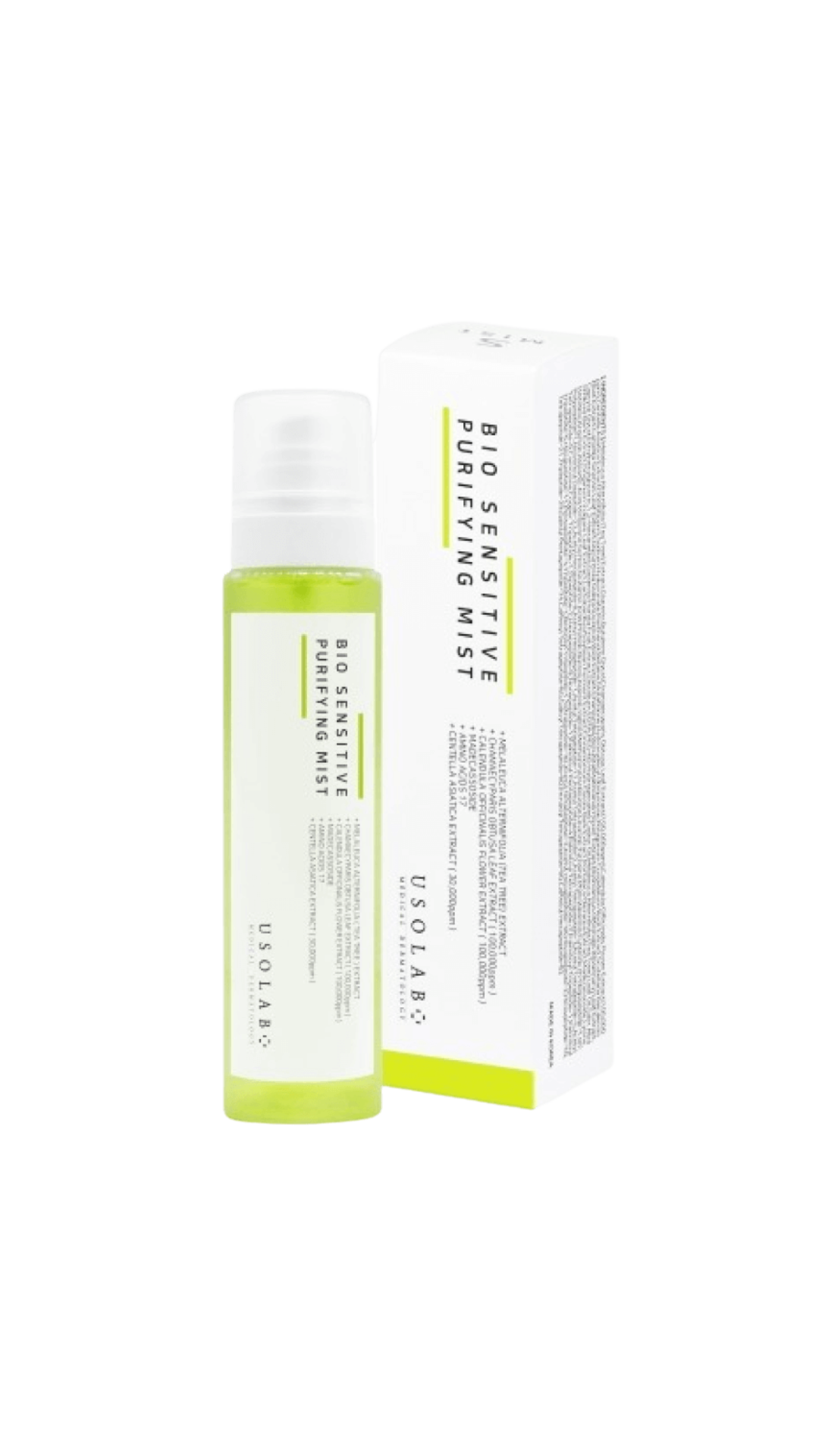 Тонер спрей з екстрактом чайного дерева та пептидами 150 ml Bio Sensitive Purifying Mist, USOLAB 