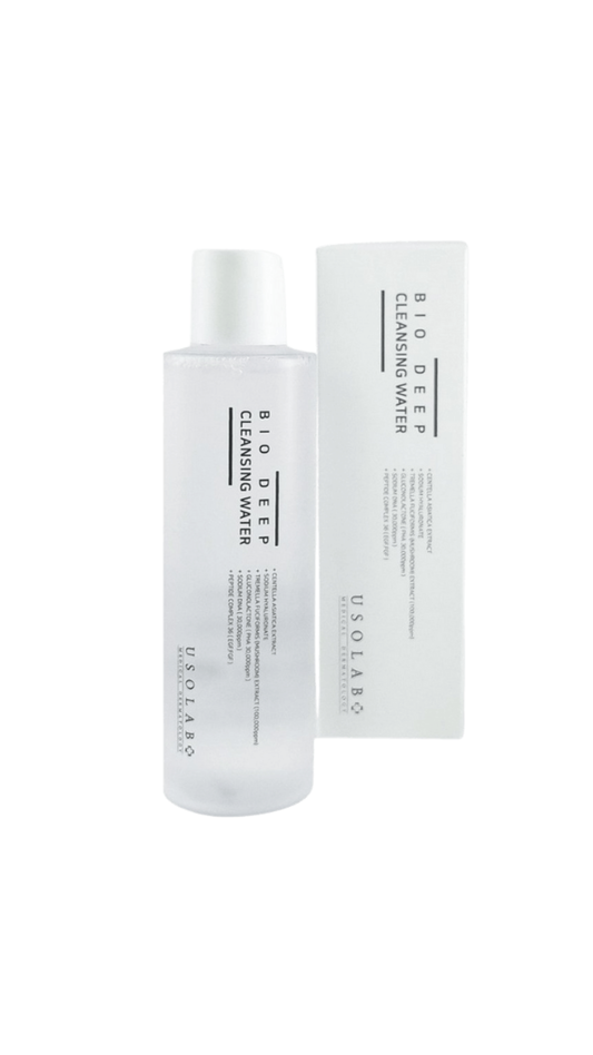 Тонер для обличчя з кислотами та полінуклеотидами 200 ml Bio Deep Cleansing Water, USOLAB 