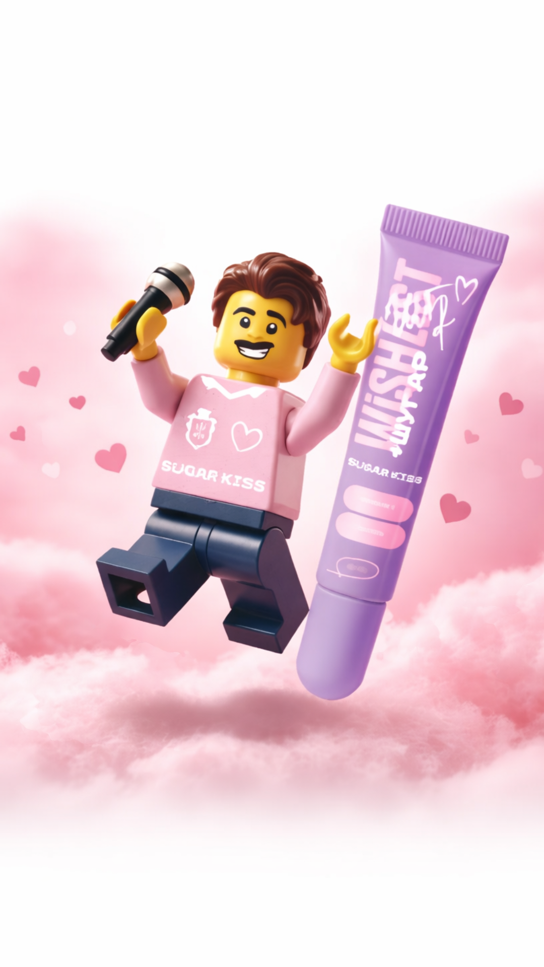 Бальзам-блиск для губ Солодка вата + ШУГАР KISS 10мл, іграшка-брелок, WiSHLiST