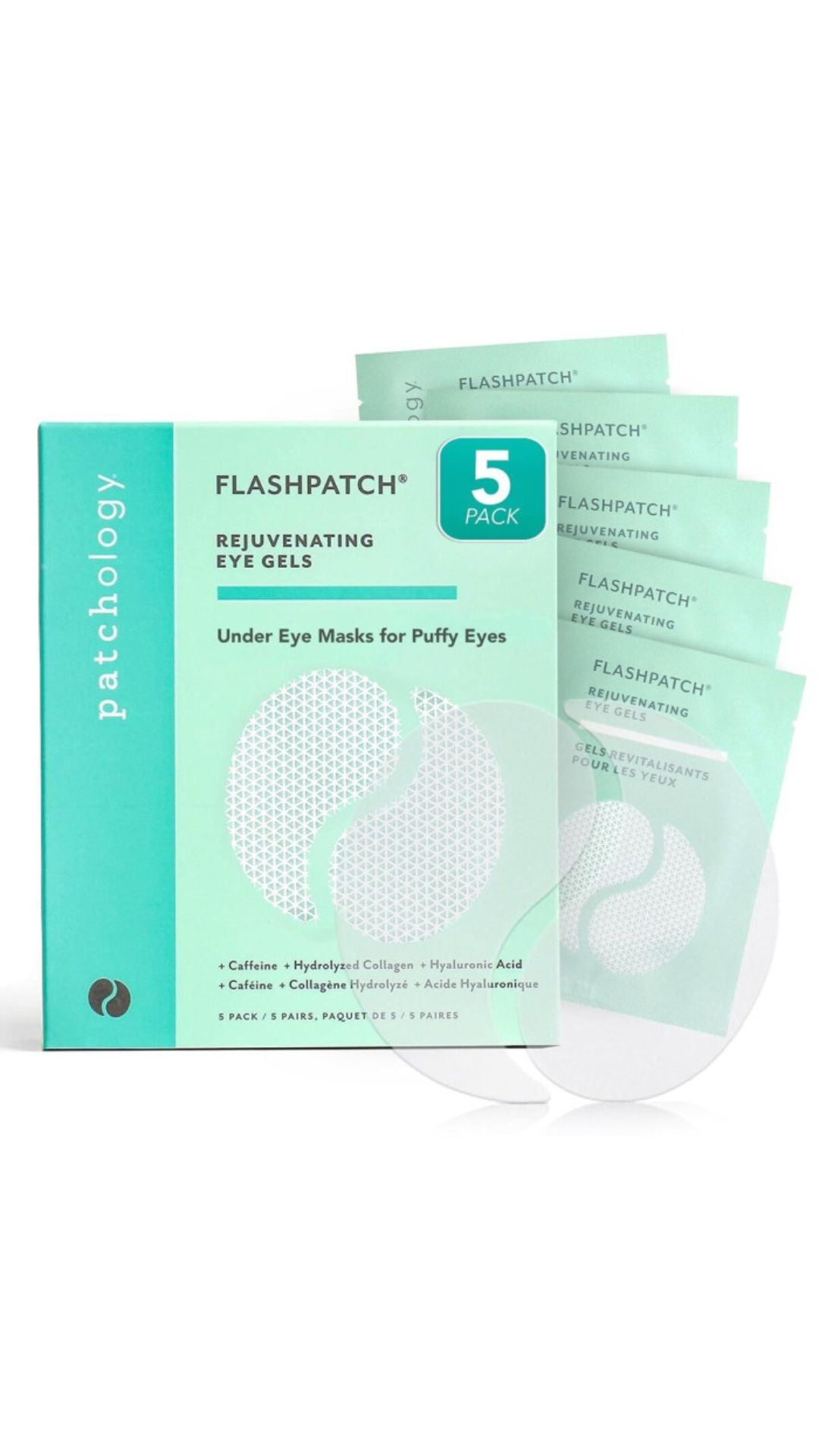 Антивікові патчі миттєвої дії, FlashPatch Eye Gels, 5 пар, Patchology