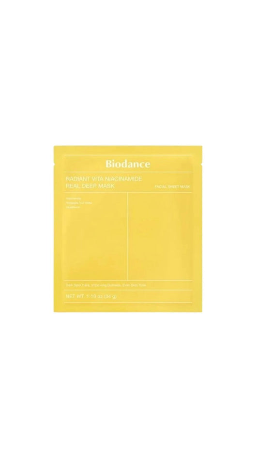 Гідрогелева маска для оживлення тьмяної шкіри Radiant Vita Niacinamide Real Deep Mask, Biodance