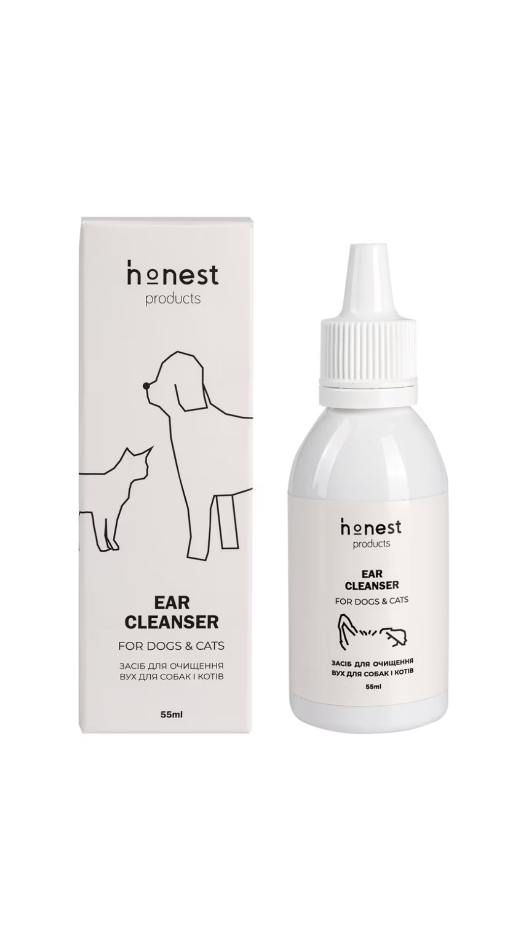 Засіб для очищення вух для собак та котів Ear Cleanser 55ml, Honest Products