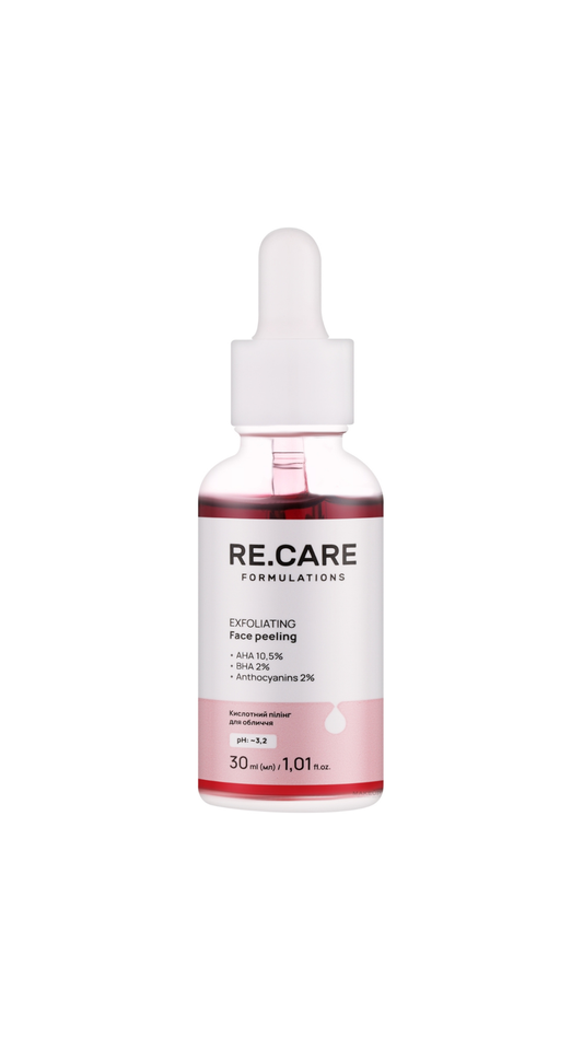 Кислотний пілінг для обличчя Exfoliating Face Peeling 30ml, Recare