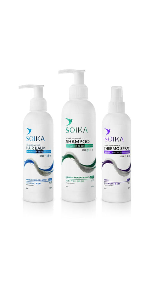 Набір для усіх типів волосся 3в1 "Зволоження та глянець", SOIKA