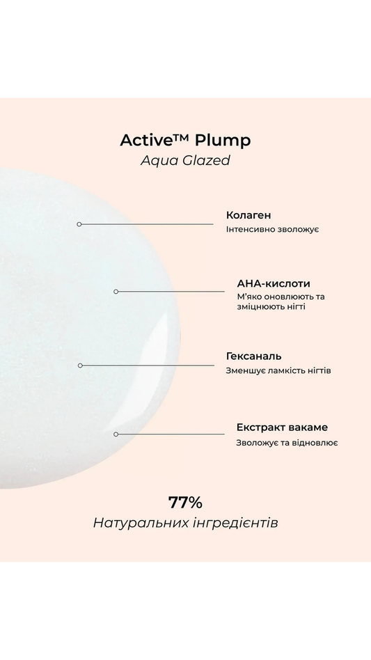 Лак для нігтів з колагеном та перламутровим молочним покриттям Active Plump Aqua Glazed 15ml, Manucurist