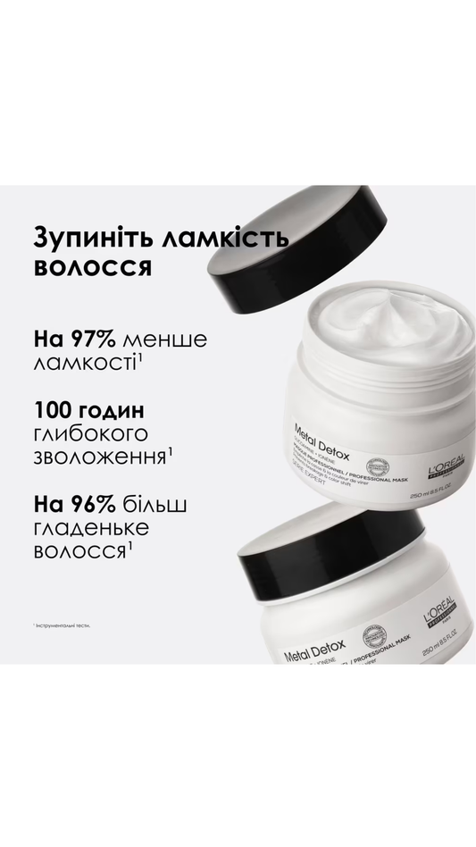Маска для запобігання металевим накопиченням у волоссі після фарбування та освітлення 250ml Serie Expert Metal Detox Mask, L'Oreal Professionnel