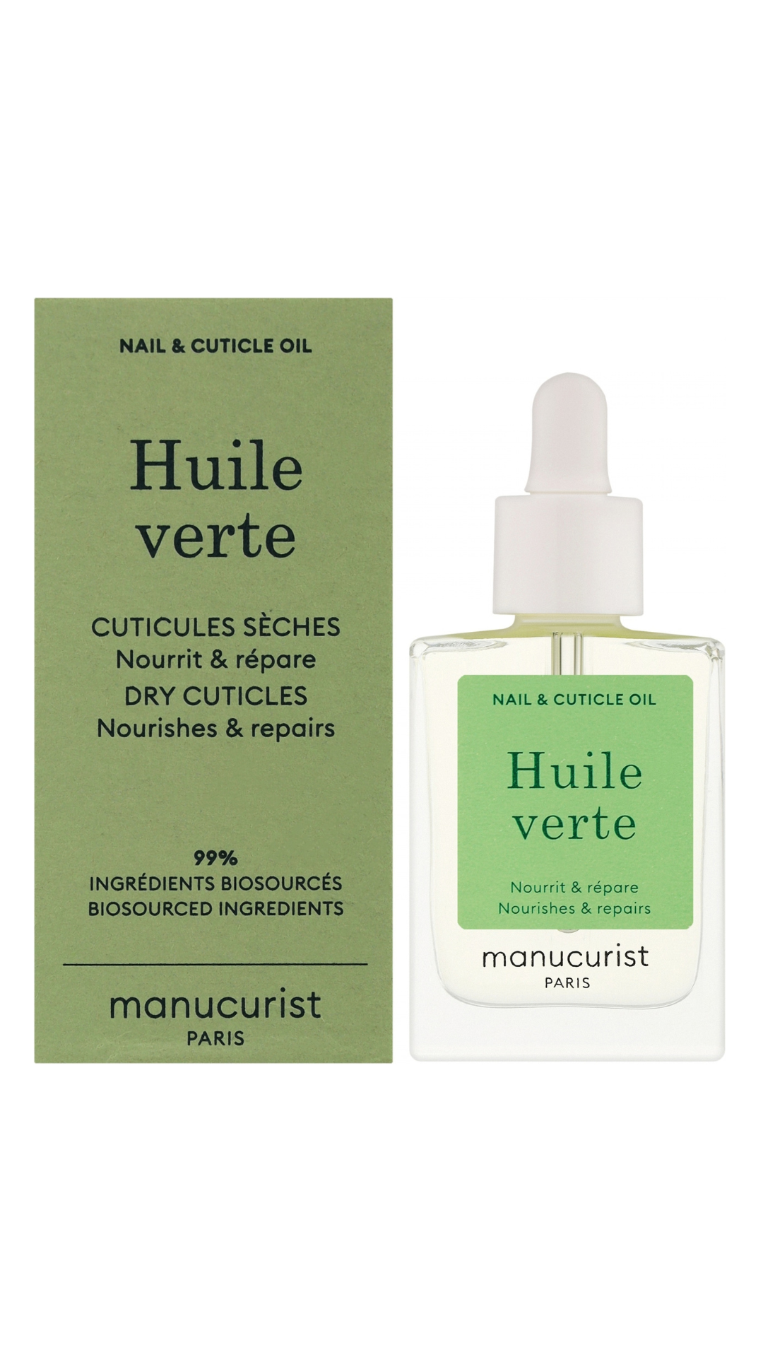 Олія для зволоження нігтьової пластини та кутикули Huile Verte 15ml, Manucurist