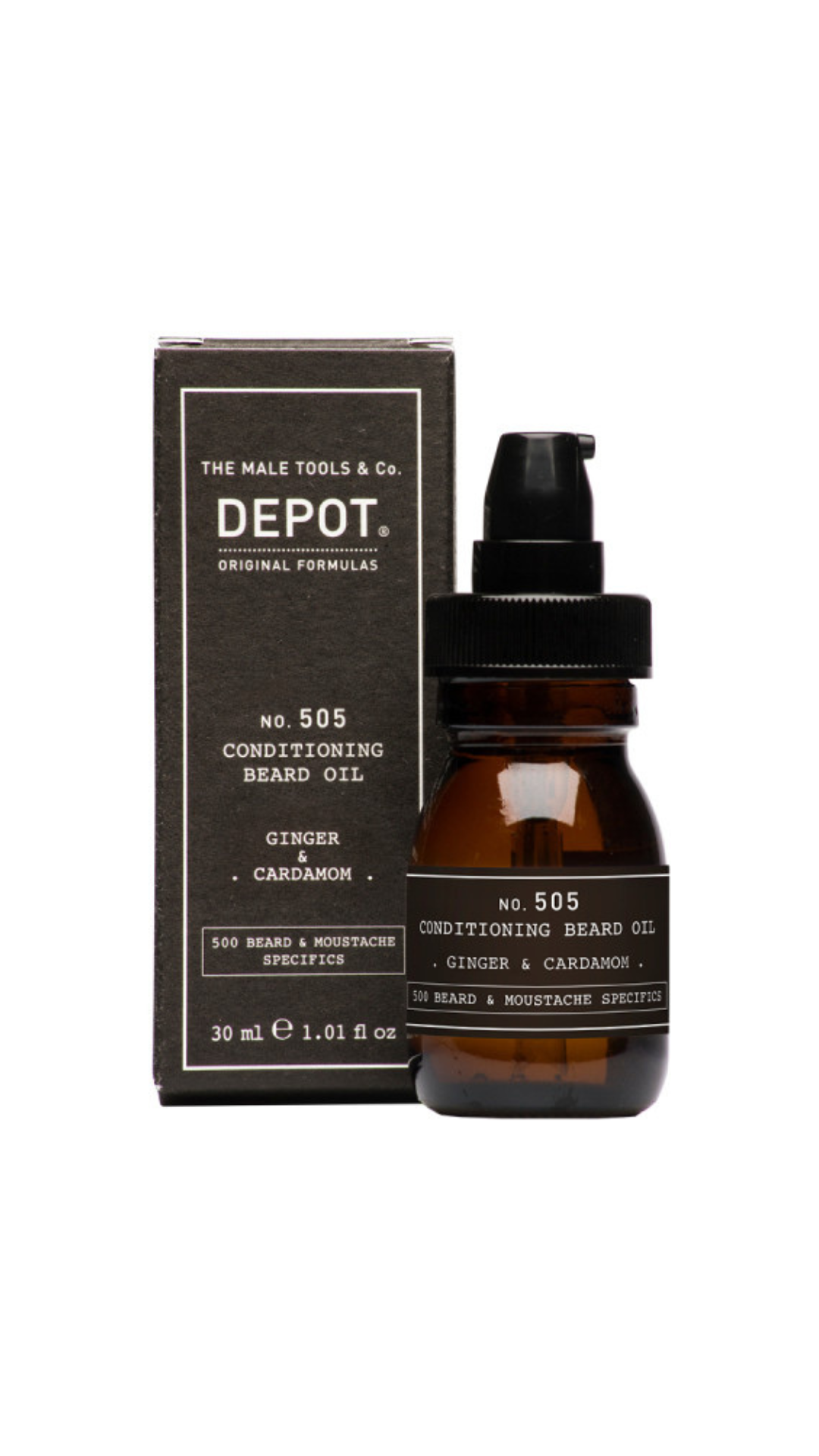 Олія для бороди "Аромат шкіри й дерева" Beard&Moustache Specifics 505 Beard Oil Leather & Wood 30ml, Depot