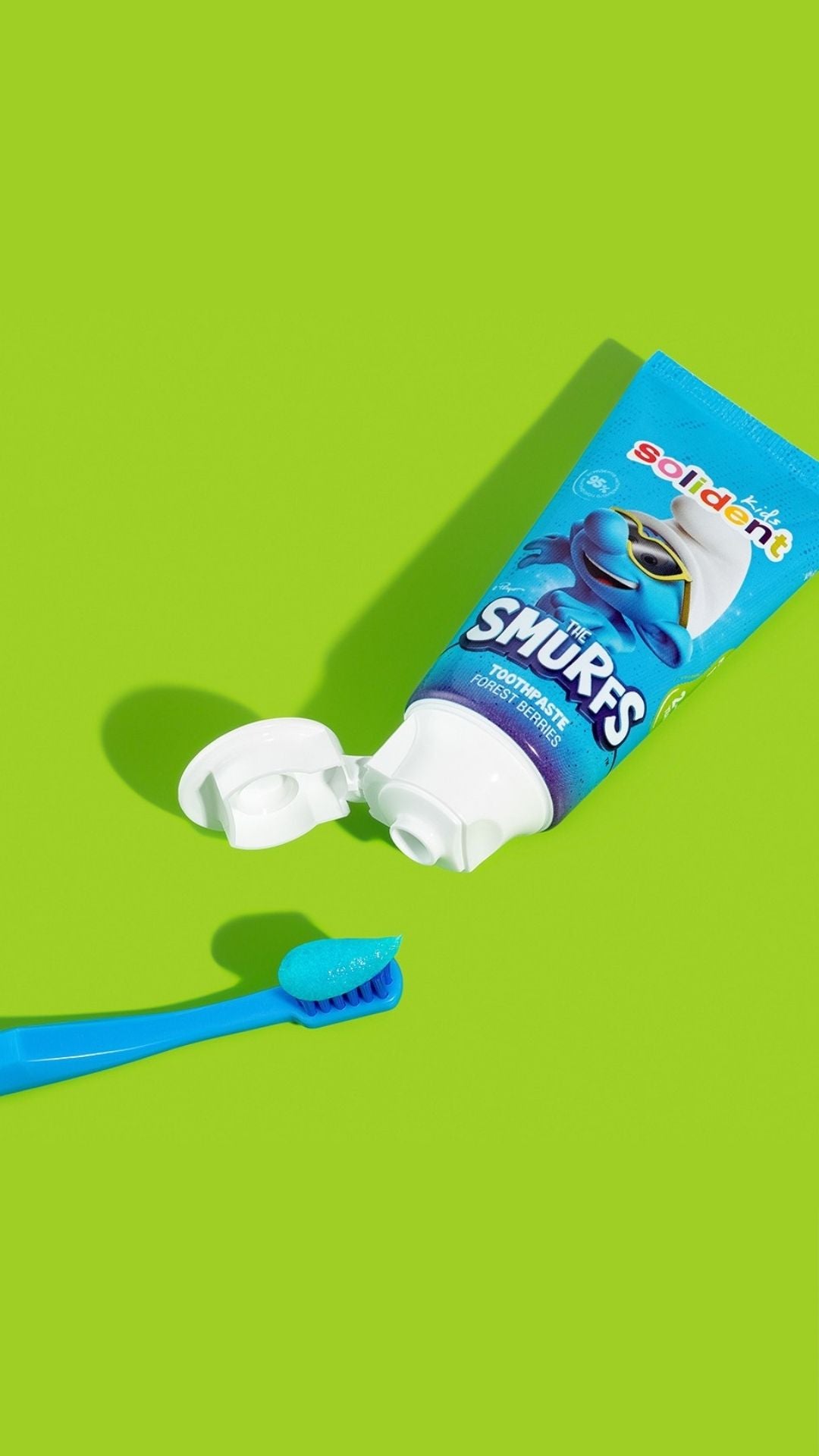 Натуральна зубна паста Solident Kids лісові ягоди The Smurfth з фтором 1000 ppm, Mr.SCRUBBER