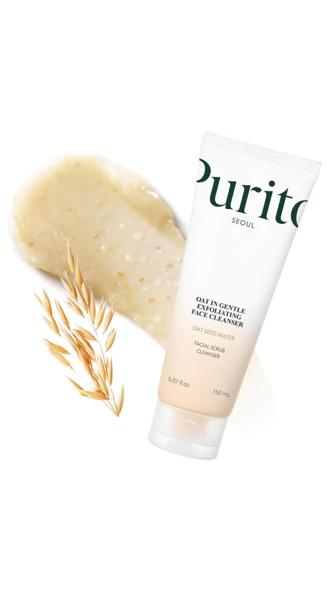 Пінка для вмивання з насінням вівса Seoul Oat-in Gentle Exfoliating Face Cleanser 150 ml, Purito