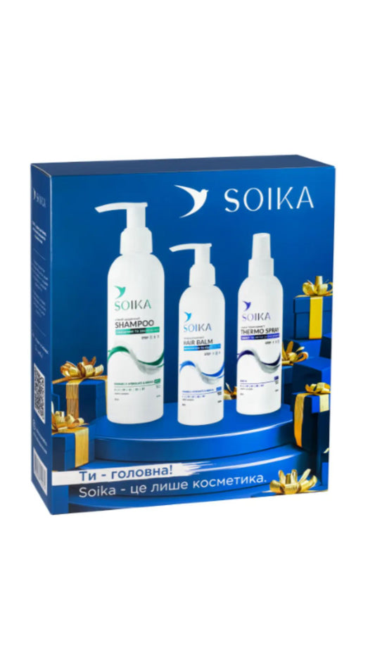 Набір для усіх типів волосся 3в1 "Зволоження та глянець", SOIKA