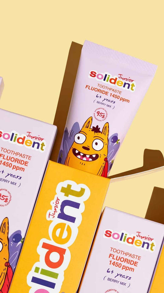 Дитяча зубна паста з фтором 1450 ppm ягідний мікс Junior, Solident