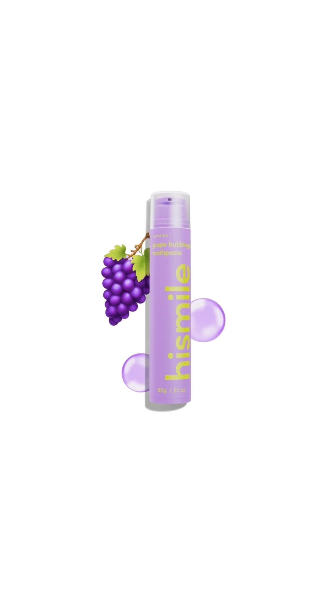 Зубна паста зі смаком виноградної жуйки Grape Bubblegum Toothpaste 60g, hismile