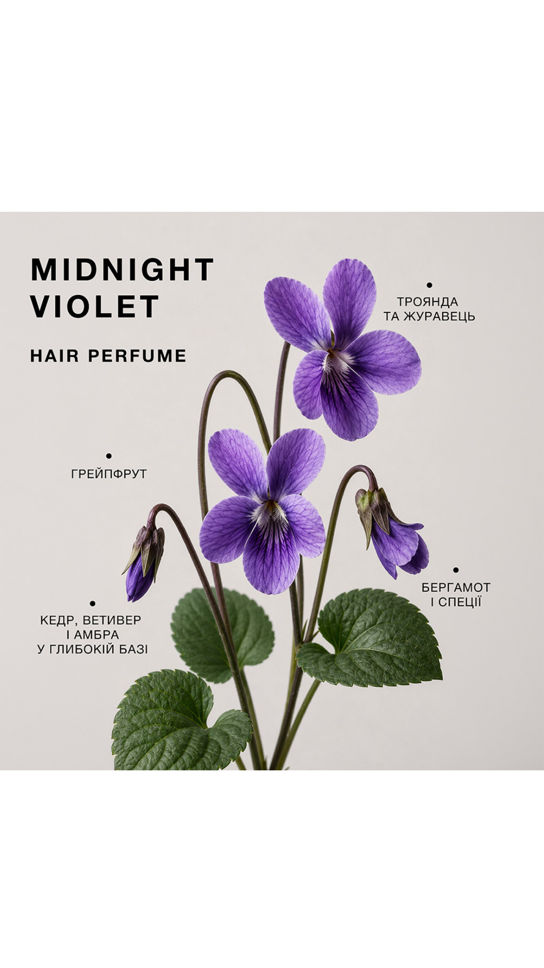 Парфумована вода для волосся Midnight Violet 30ml, Triology.