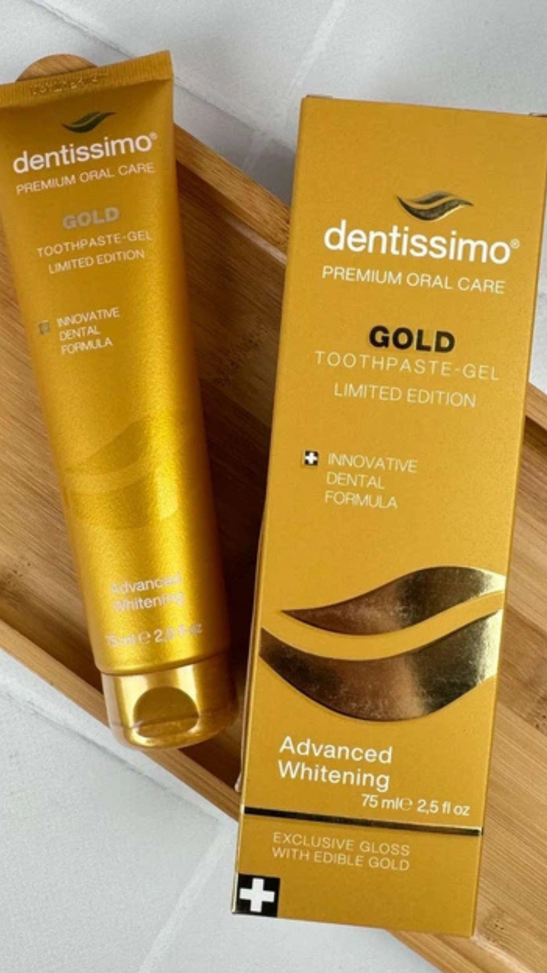 Зубна паста Advanced Whitening Gold Передове відбілювання Золота (фтор 950) 75ml, Dentissimo