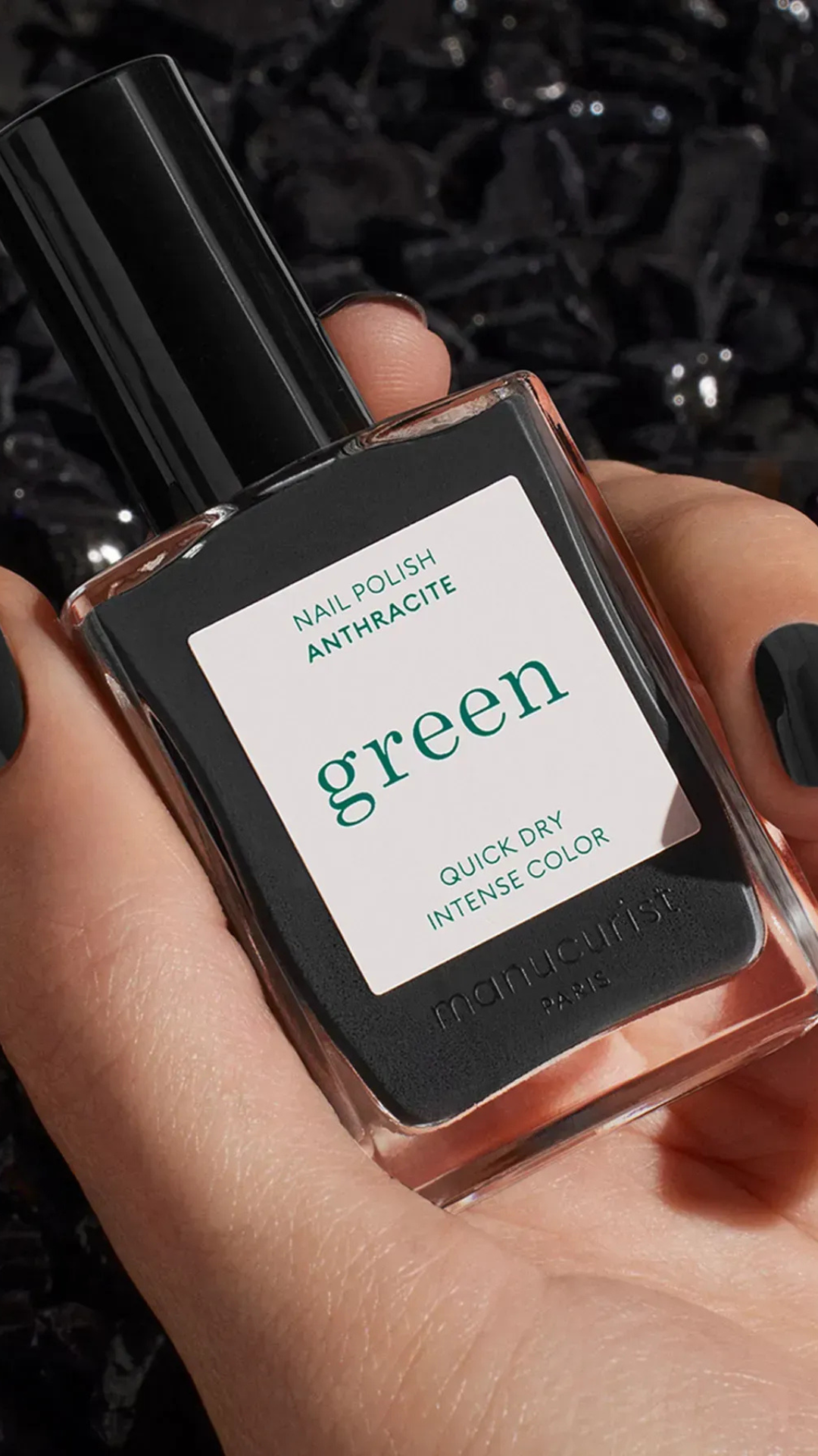 Лак для нігтів з глибоким графітово-сірим відтінком Anthracite 15ml, Manucurist