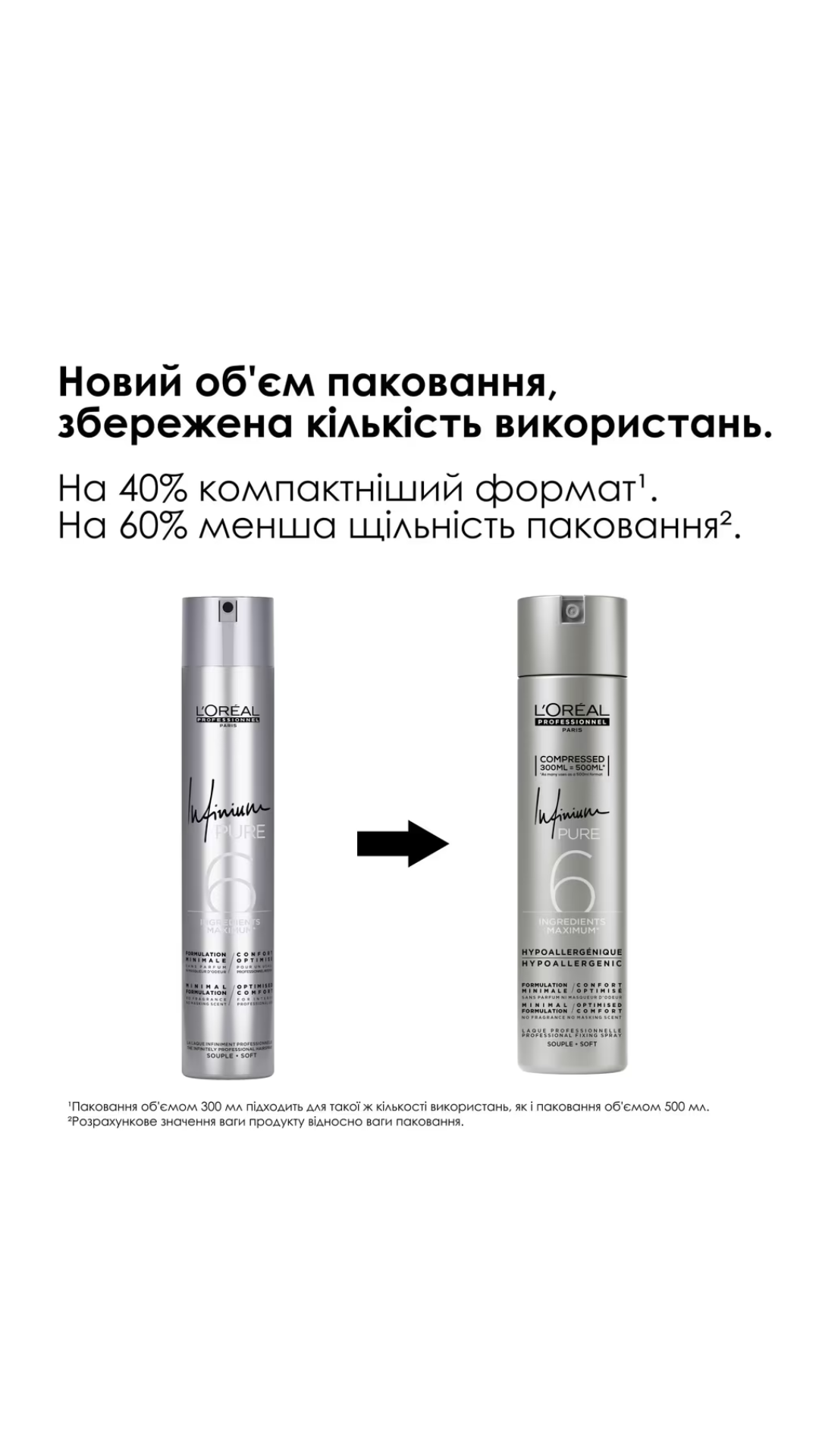 Професійний лак для волосся Infinium Pure Extra Strong екстрасильної фіксації 300ml, L'Oreal Professionnel
