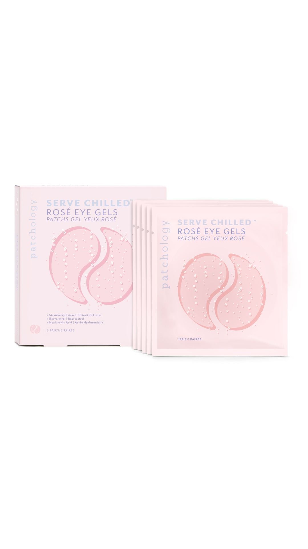 Освіжаючі патчі з екстрактом троянди Rosé Eye Gel, 5 пар, Patchology
