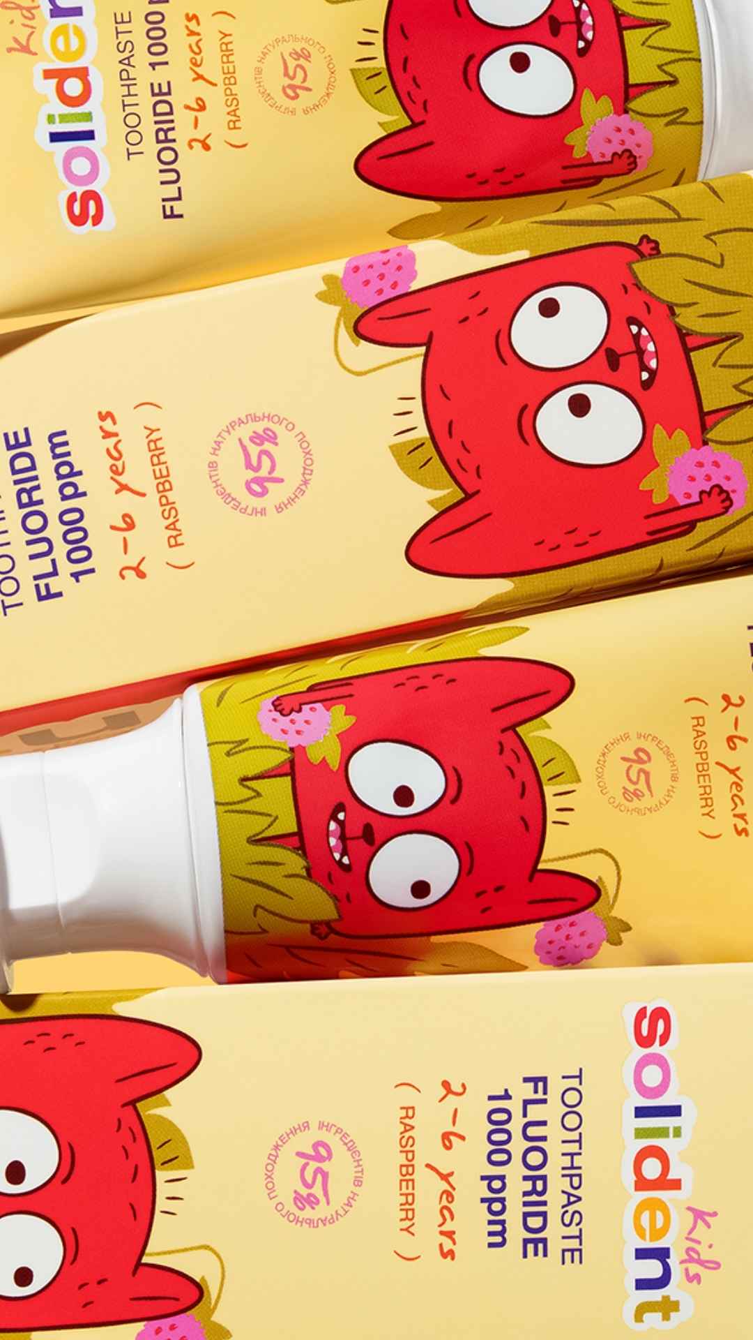 Дитяча зубна паста з фтором 1000 ppm малина Kids, Solident