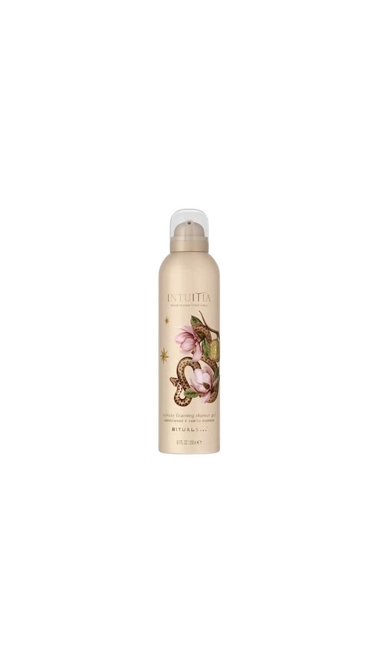 Hair spray bottle with floral design on a white background