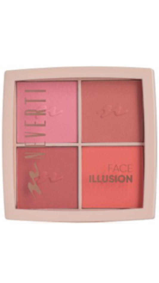Палетка рум'ян - Face Illusion Blush Palette, NEVERTI