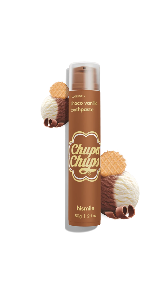 Зубна паста зі шоколадно-ванільним смаком Chupa Chups Choco Vanilla Toothpaste 60g, Hismile