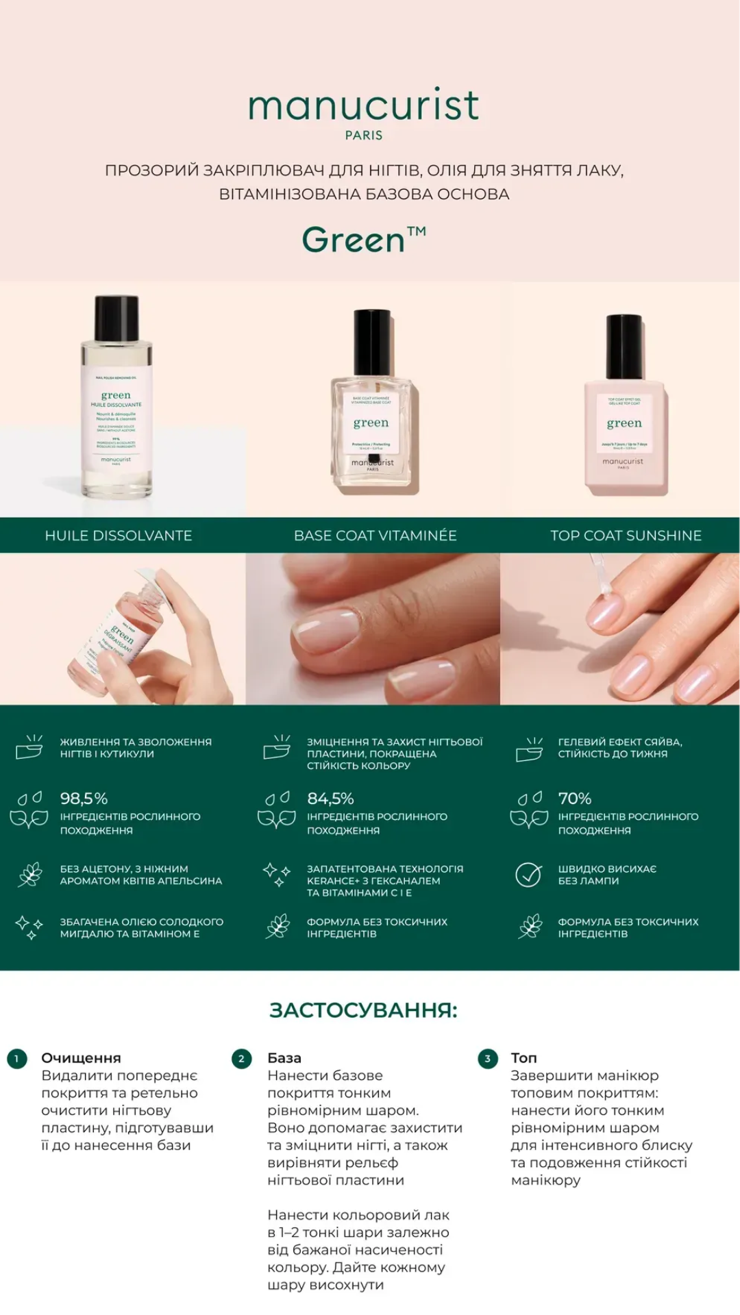 Верхнє покриття для нігтів Top Coat Sunshine 15 ml, Manucurist
