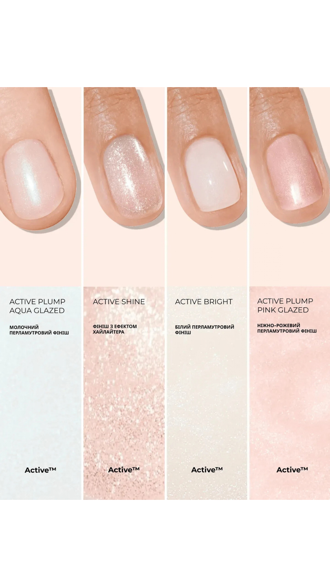 Лак для нігтів з колагеном та перламутровим молочним покриттям Active Plump Aqua Glazed 15ml, Manucurist