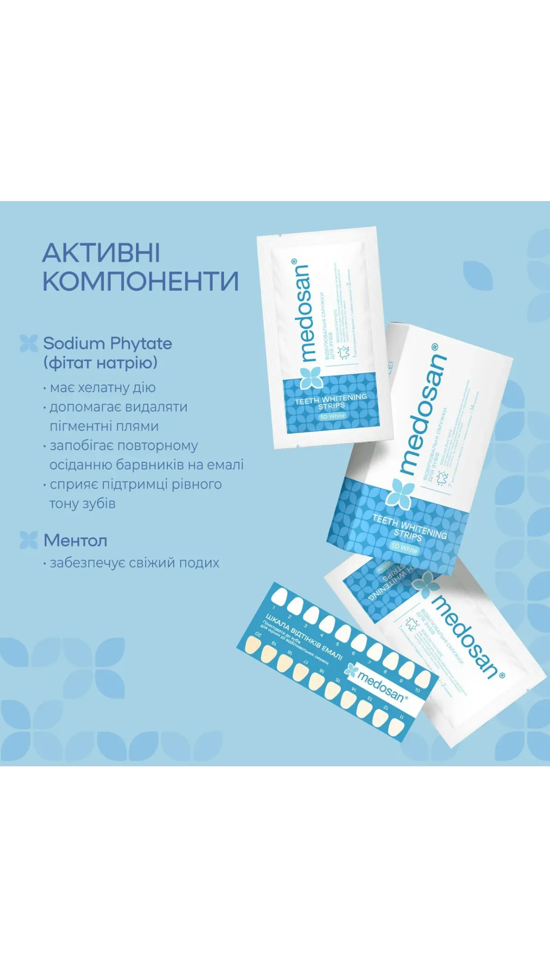 Відбілювальні смужки для зубів 5D White, Medosan