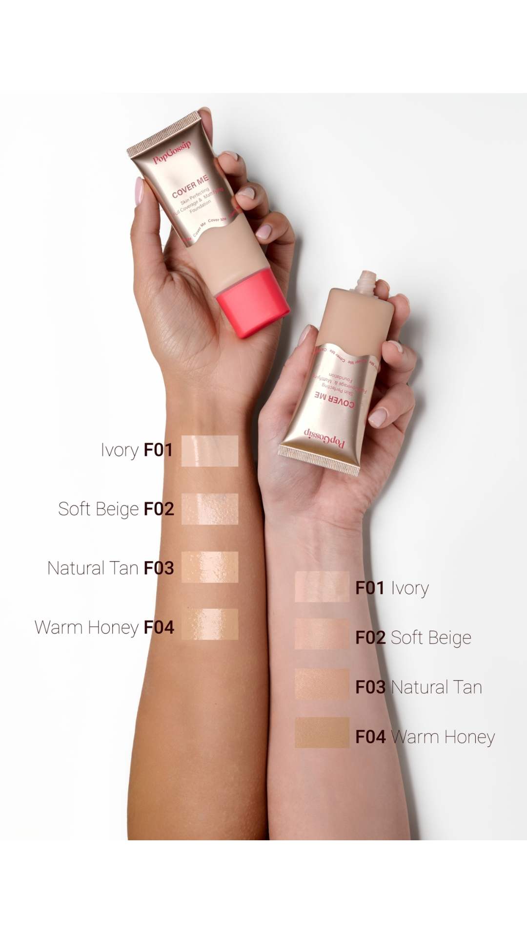 Високопігментована стійка тональна основа з матуючим ефектом Cover Me Flawless Matte Foundation 40 ml, Pop Gossip